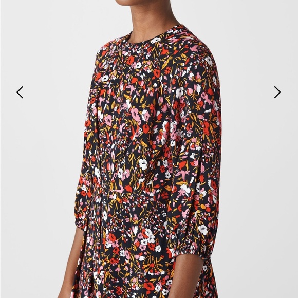 Whistles FLIPPY MEADOW PRINT DRESS IN PINK MULTI - Picture 3 of 11